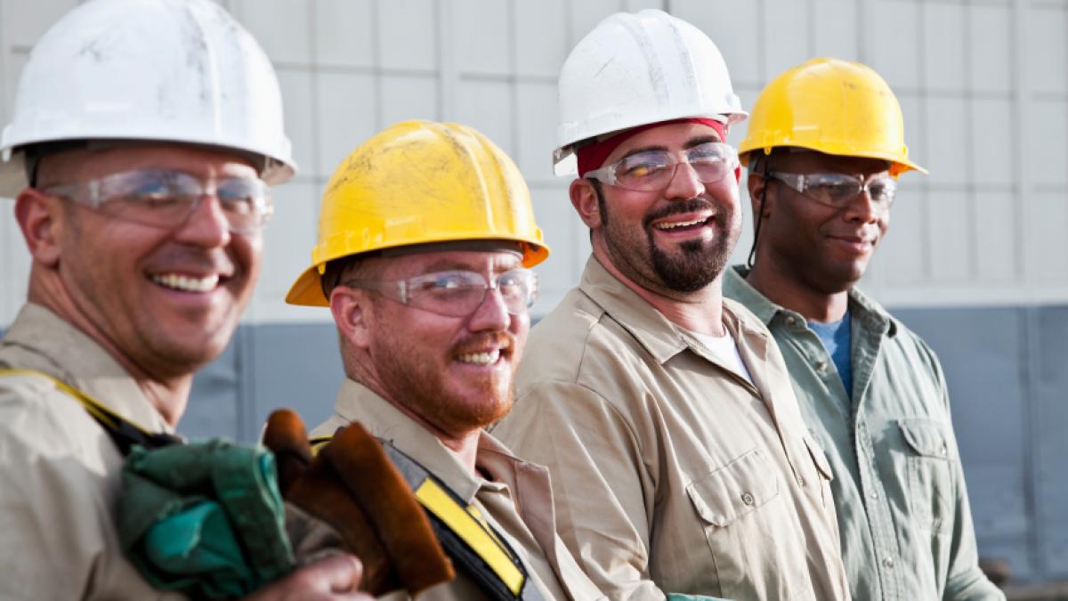 construction workers smiling