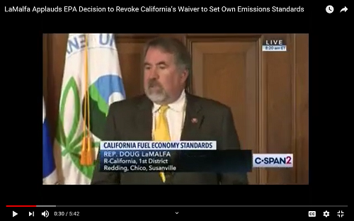 LaMalfa Speaks at EPA on CA Emissions Standards 9.19.19 
