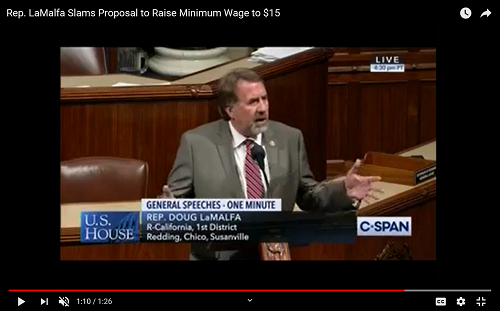 Rep. LaMalfa Slams Proposal to Raise Minimum Wage to $15 7.17.19 